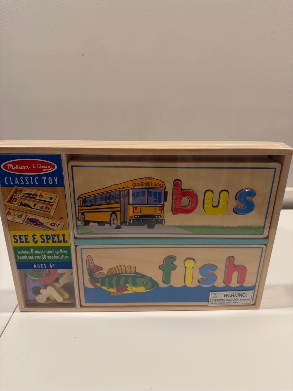 Melissa & Doug Wooden See & Spell Puzzle Boards & Letters